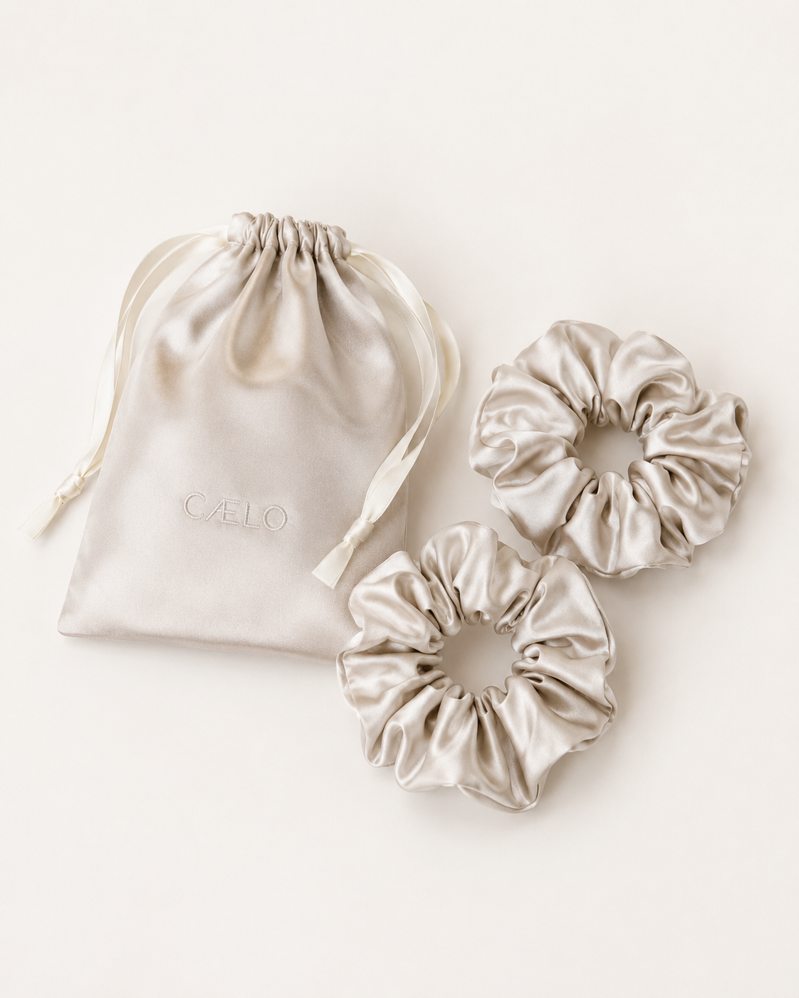 The Orbit: Mulberry Silk Scrunchie, pack of 2